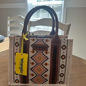 Wrangler Geometric Tan and Brown Tote